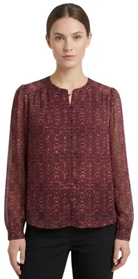 Produktbild von Damenbluse Naf Naf gemustert, Chiffon, bordeauxrot M