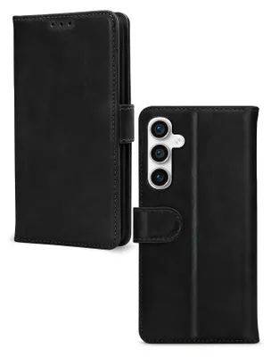 Produktbild von Mobilize Wallet Handyhülle für Samsung Galaxy S23 FE Hülle Echtes Leder Klapphülle Geldbörse - Schwarz