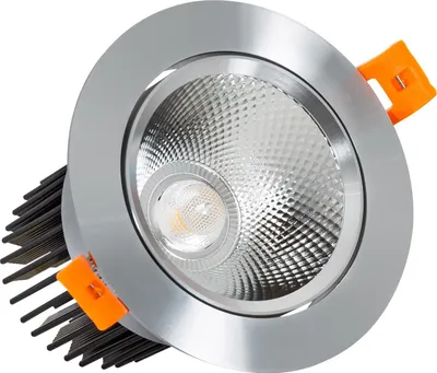 Produktbild von LED Downlight Einbaustrahler 15W Rund COB CRI90 Ausschnitt Ø 90 mm Silber No Flicker 4000K Neutralweiß