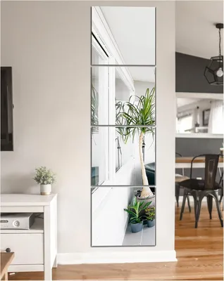 Produktbild von Selbstklebende Spiegelfliesen - HD Spiegel Wandsticker - Dekorativer Spiegel für Schranktür - Wohnzimmer Wand - Selbstklebend - Fliesen Spiegel