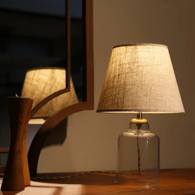 Immagine prodotto di Opviq, lampada da tavolo di alta qualità (attacco E27, 40W) color crema, altezza 30 cm, stile scandinavo