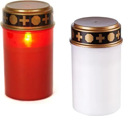 Zdjęcie produktu dla Znicz elektryczny, świeczka LED, na baterie, czerwona
