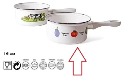 Productafbeelding van Steelpan - Ø16 cm - geglazuurd - alle warmtebronnen - model Vegetable