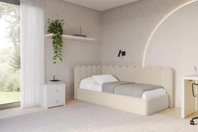 Produktbild von ALTDECOR Jugendbett mit Bettkasten ARTY - 90x200 - Dunkelbeige - Quelle 06 - Bett mit Matratze - Rechts angeordnet - Einzelbett mit Stauraum - Polsterbett Kinderbett
