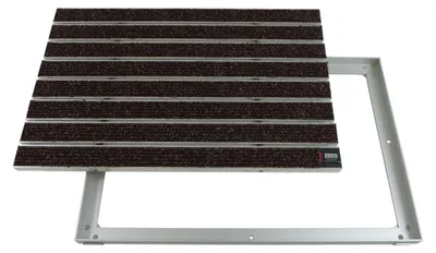 Produktbild von Emco Eingangsmatte DIPLOMAT + Rahmen 25mm Aluminium, Large Rips Braun,Größe:60x40cm