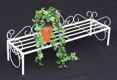 Produktbild von DanDiBo Blumenbank Metall Weiß 75 cm Blumenständer Mi Blumenregal Blumentreppe Pflanzentreppe Blumenregal Pflanzenständer Blumenhocker