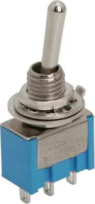 Obrázok produktu pre 5x mini kolískový spínač 1 obvod ZAP-ZAP - kolískový spínač 250 V AC 3 A - kovový spínač s 3 spájkovými vývodmi - zapustený spínač pre stroje a elektrické zariadenia - dĺžka páky 10 mm - puzdro 13 x 9 x 7 mm - predajná jednotka 5 kusov [09010]