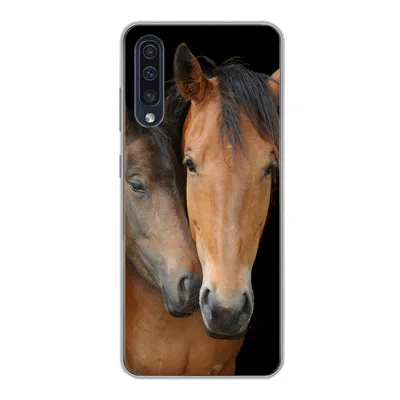 Produktbild von MuchoWow® Handyhülle Schutzhülle Hülle für Samsung Galaxy A30s Pferde - Liebe - Braun Silikon Softcase Handy Hülle - Karteninhaber