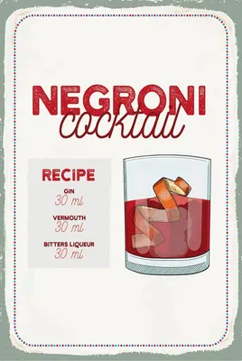 Produktbild von vianmo Holzschild 18x12 cm n Cocktail Recipe GIN