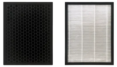 Image de Filtre HEPA, 256 x 197 x 18 mm, avec charbon actif, 2 en 1, pour bureau