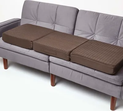 Produktbild von HOMESCAPES Velours Sofa-Auflage für 3-Sitzer 150 x 50 cm - langes Sitzkissen braun
