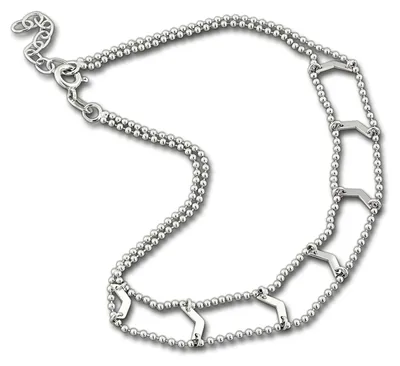 Productafbeelding van SilberDream enkelband dames, 25 cm, pijpen, zilver 925, sieraden, zilver, D3SDF5055J