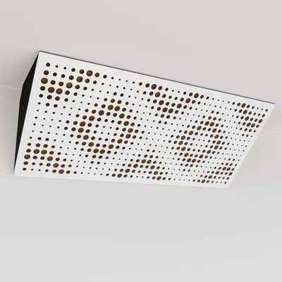 Produktbild von 2er-Pack – Schmale akustische Eck-Bassfalle mit Samtstoff | 23x50x10 cm |Reflexion - Schalldämmung | [REBAT (Horizont) - Weiß |Gold]