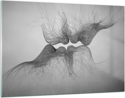 Produktbild von Bilder auf glas - Einteilig - Kuss Liebe Paar - 120x80cm - Glasbilder - Wandbilder - Bilder - zum Aufhängen bereit - Wanddekoration aus Glas - Glas Bilder - Wandbild auf Glas - GAA120x80-4967