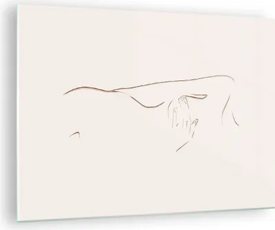 Produktbild von Bilder auf glas - Einteilig - Skizze Nacktheit Frau - 70x50cm - Glasbilder - Wandbilder - Bilder - zum Aufhängen bereit - Wanddekoration aus Glas - Glas Bilder - Wandbild auf Glas - GAA70x50-4552