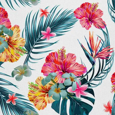Immagine prodotto di OUTDOOR DECOSTOFFE OXFORD - Motivo fiori hawaiani