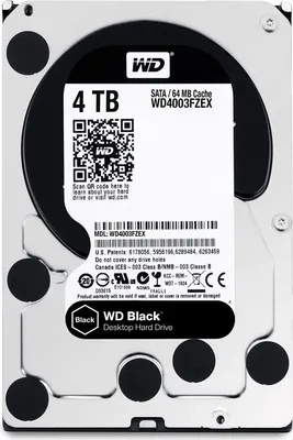 Obrázok produktu pre Western Digital Black, 4 TB, 7200 ot/min, 64 MB, 3.5", Serial ATA III