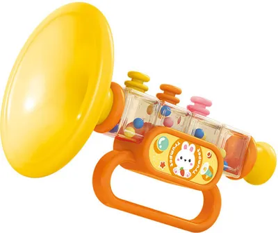 Produktbild von Trompetenspielzeug für Kinder, niedlicher Cartoon, leuchtende Farben, multifunktionale Babymusik für die Früherziehung, Gelb
