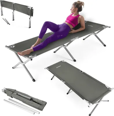 Produktbild von Outtec® Campingbett, Klappbar Feldbett, Liege - 203 x 70 x 45 cm - mit Abdeckung - Klappbett Belastbarkeit bis 120 kg