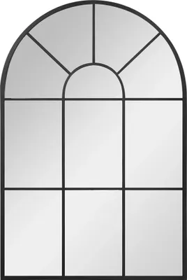 Produktbild von Wandspiegel - Fensterspiegel mit Metallrahmen - 60×2×91 cm - Rechteckig - Moderner Stil - Wandmontage - Schwarz