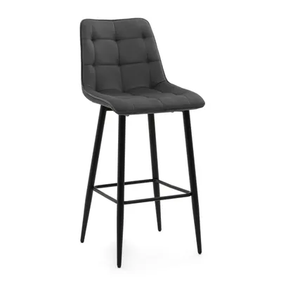 Obrázek produktu pro Jídelní židle NEW HOME CHIC čalouněná s prošíváním - šedá - moderní sametový nábytek