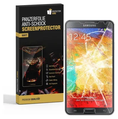 Produktbild von 3x Panzerfolie für Samsung Galaxy Note 3 ANTI-SCHOCK Displayschutzfolie MATT