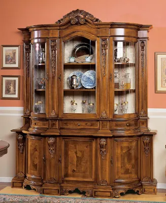 Produktbild von Möbel Glasschrank Vitrine Holz Vitrinen Glas Schrank Schränke Anrichte Italien