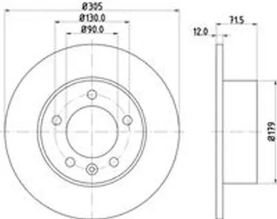 Produktbild von 2x HELLA 8DD 355 129-201 Bremsscheibe Hinterachse