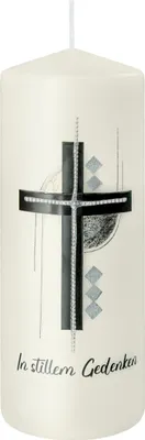 Produktbild von Trauerkerze "In stillem Gedenken" Elfenbein 200 x Ø 78 mm