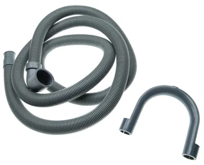 Produktbild von vhbw Ablaufschlauch für kompatibel mit allen gängigen Waschmaschinen und Spülmaschinen - 22/29mm gewinkelter Anschluss, Grau, 2m