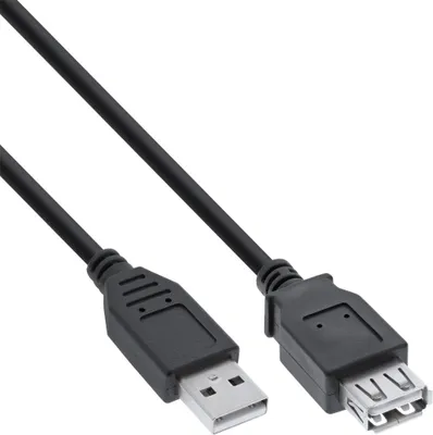 Image de InLine® Rallonge USB 2.0, prise/prise femelle, type A, noir, 2m