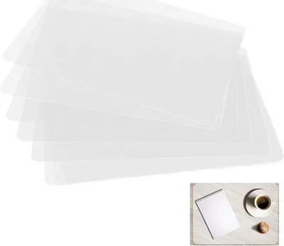 Produktbild von Famanu Platzsets abwaschbar - 6 Stück, transparente Kunststoff Platzsets