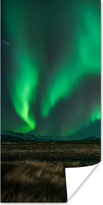 Produktbild von MuchoWow® Poster Nordlichter - Natur - Island 20x40 cm - Plakat - Foto