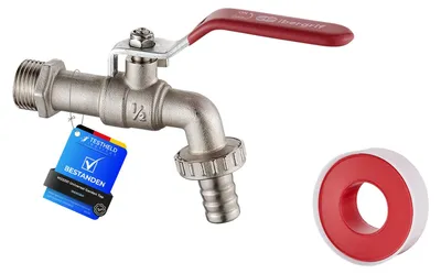 Produktbild von Ibergrif Wasserhahn 1/2 Zoll, Kugelhahn frostfest -10℃, Messing, tropffrei, für Garten und Regentonne