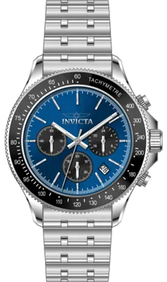 Productafbeelding van Invicta Aviator 69578 herenhorloge - Quartz uurwerk - Staal met blauwe wijzerplaat - 42 mm