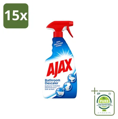 Produktbild von 15 x Ajax Badreiniger Spray - Entfernt Kalk und Fett - 750 ml - Großpackung - 15 Stücke