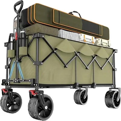 Zdjęcie produktu dla Wózek ręczny, udźwig 200 kg, opony terenowe, kolor khaki