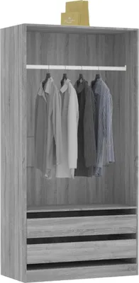 Produktbild von "Winterschlussverkauf "Kleiderschrank - Schwebetürenschrank - praktischem Design - Grau Sonoma 100x50x200 cm Holzwerkstoff NeuMöbel 6412599