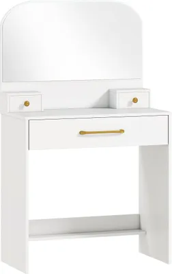 Produktbild von SchminktischmitSpiegel,KompakterSchminktischmit3Schubladen,Weiß