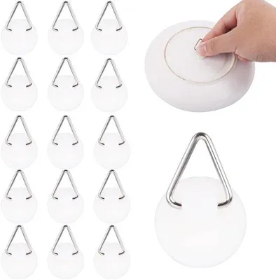Image de 30 supports muraux autocollants, supports verticaux invisibles pour affichage, supports pour toiles de 2,1 cm d'épaisseur destinés à la décoration murale