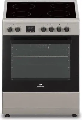 Image de Cuisinière Vitrocéramique CONTINENTAL EDISON CECV60FCS, 4 Feux, 58.8x61x83 cm, Four Multifonctions, Silver