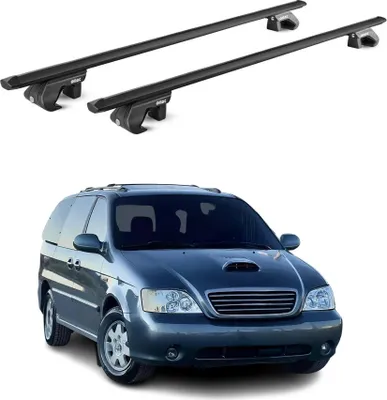 Produktbild von Dachträger Gepäckträger für Kia Carnival UP-GQ 1998-2006 Alu Schwarz 2 tlg ABE