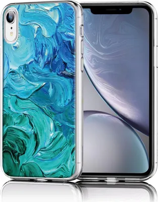 A clear product shot of an iPhone XR with a decorative case.