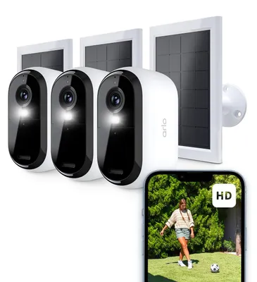 Imagen del producto de Arlo Essential VMK2350, cámara IP de seguridad, para exteriores, inalámbrica, para montaje en techo, pared o poste, color blanco, forma cilíndrica