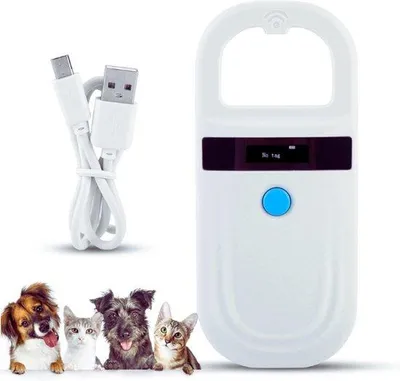 Image de Scanners de puces électroniques rechargeables pour animaux de compagnie - Appareil d'identification et de prise de température pour chiens et chats