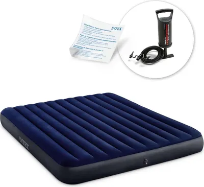 Zdjęcie produktu dla Materac dmuchany 203x183x25 cm z pompką tłokową INTEX 64755
