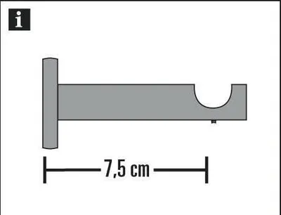 Produktbild von Gardinia Träger offen für Ø 16 mm schwarz-matt 7,5 cm