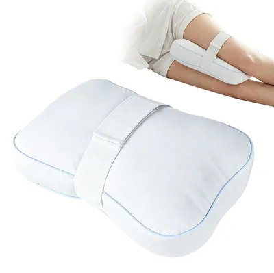 Image de Coussin ergonomique pour les genoux, idéal pour les personnes dormant sur le côté, avec sangle réglable