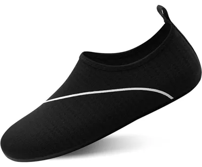 Produktbild von Wasserschuhe Badeschuhe Aquaschuhe für Damen und Herren, schnelltrocknend, rutschfest, Gr. 34-46, Schwarz
