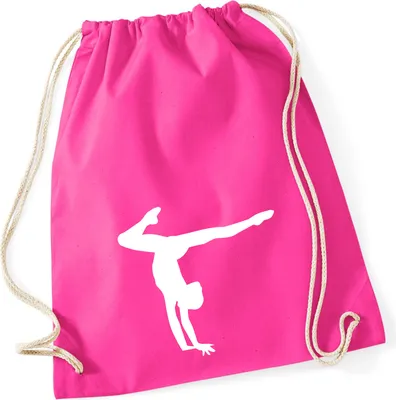 Produktbild von Huuraa Turnbeutel Turnen Gymnastik 12 Liter Fuchsia Baumwolle Rucksack Geschenkidee